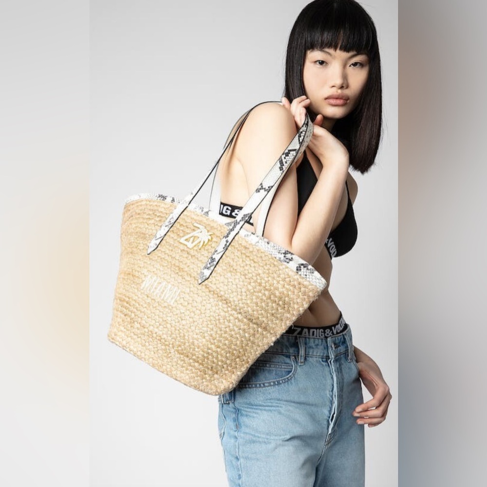 IMAIM Straw Tote Bag with Palm Tree Design - Picture 14 of 14